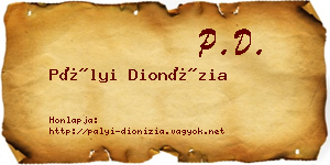 Pályi Dionízia névjegykártya